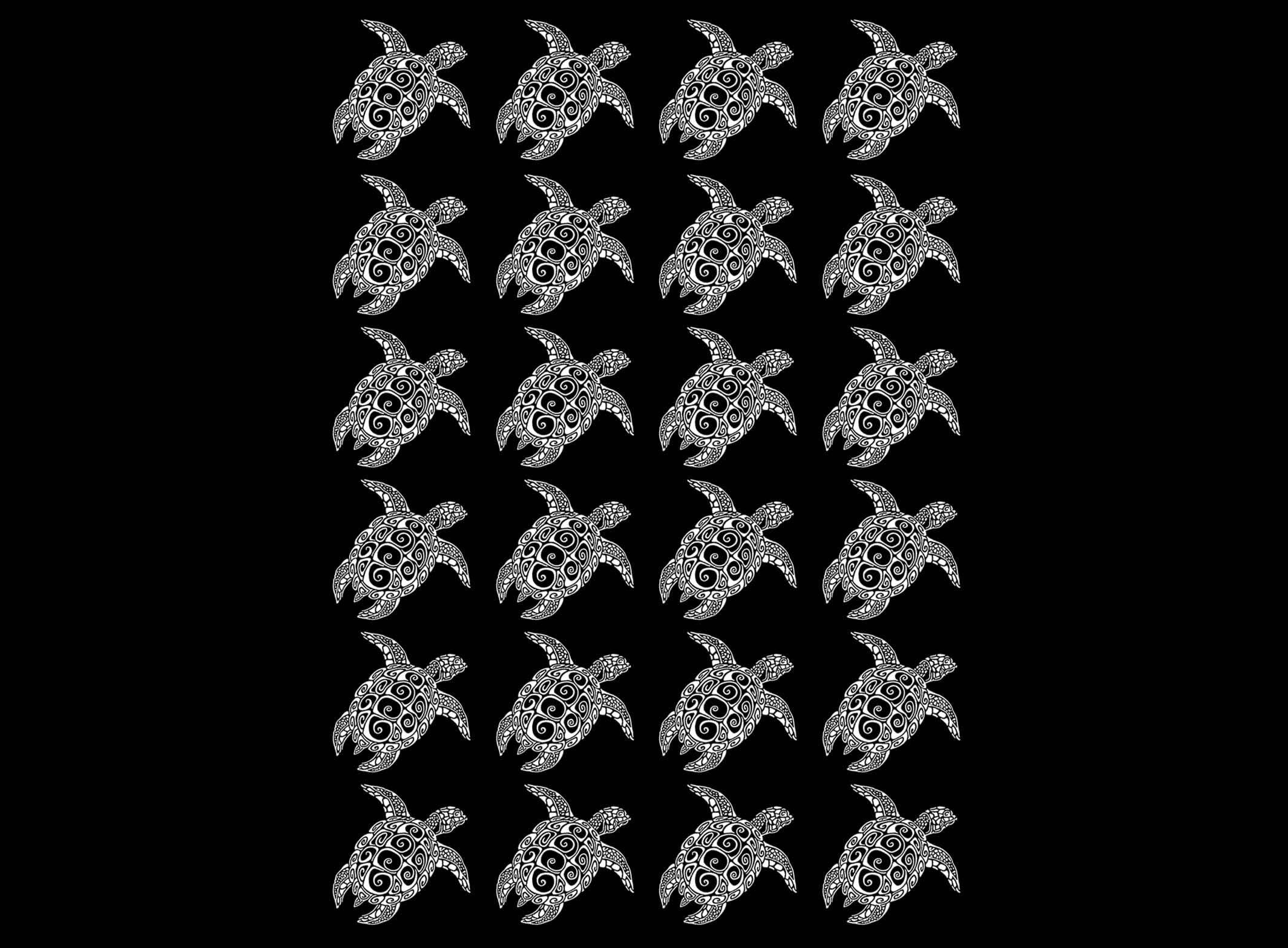 Sea Turtles 24 pcs 0.75 Inch White Fused Glass Decals