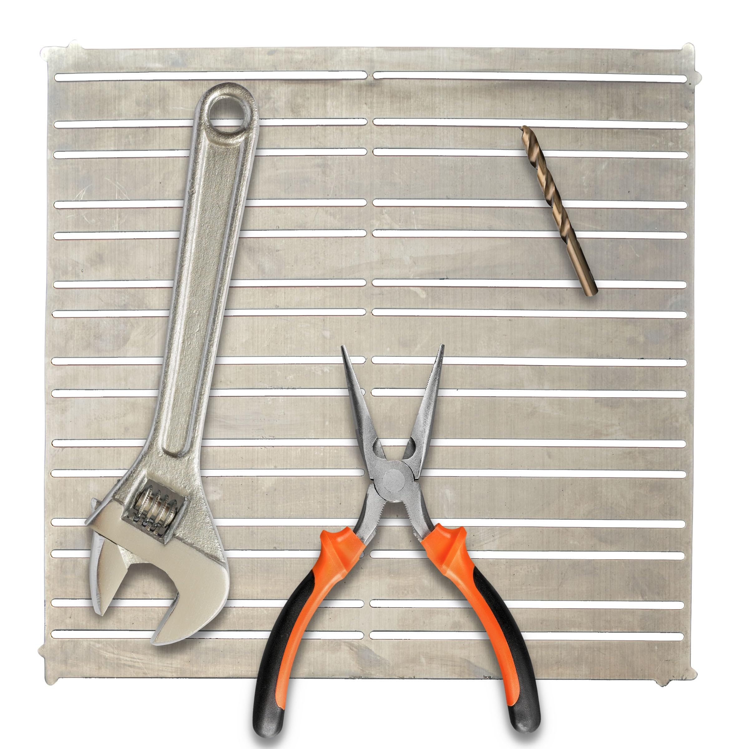 Kings County Tools Magnetic Tool Holder - 12x12in Garage Organization Panel - Magnetic Board Garage Shelving Tool Organizer Storage Rack - Wall Mount Magnetic Tool Holder Strip Panel for Workshop