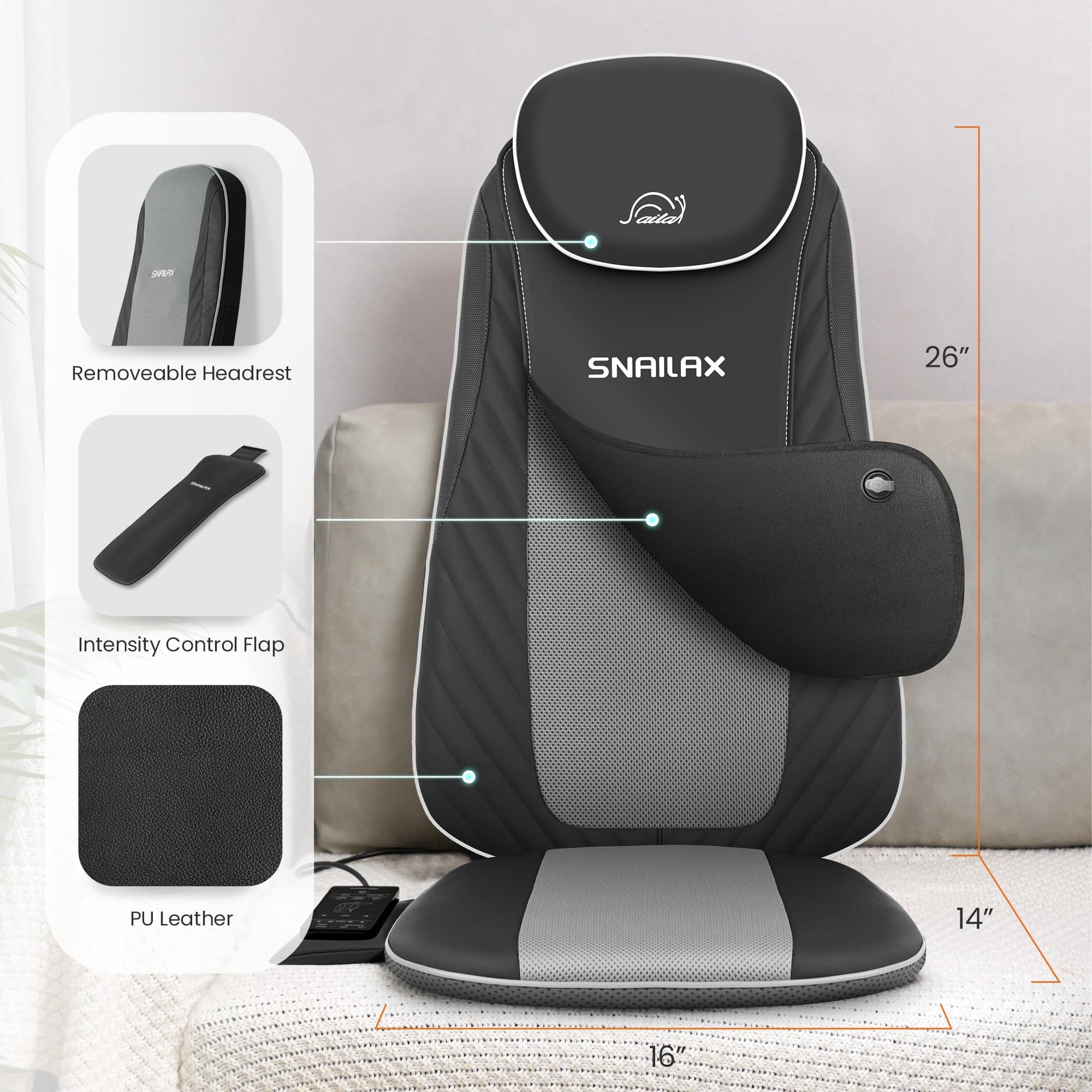 Amazon.com: Snailax Shiatsu Back Massager with Heat & Vibration