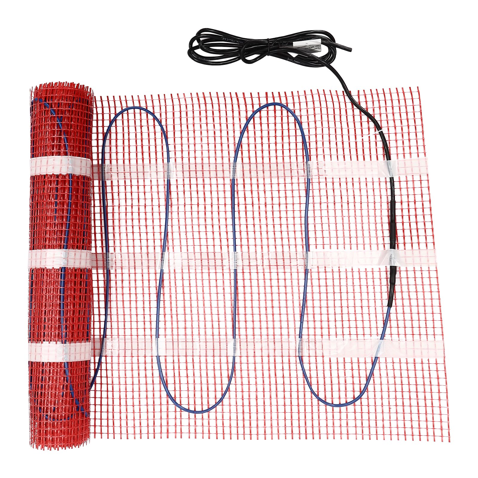 Cuscino riscaldato a pavimento, con controllo intelligente della temperatura, set di tappetini riscaldanti, sistema di riscaldamento a pavimento, tappetino riscaldante, colore nero, 6 x 0,5