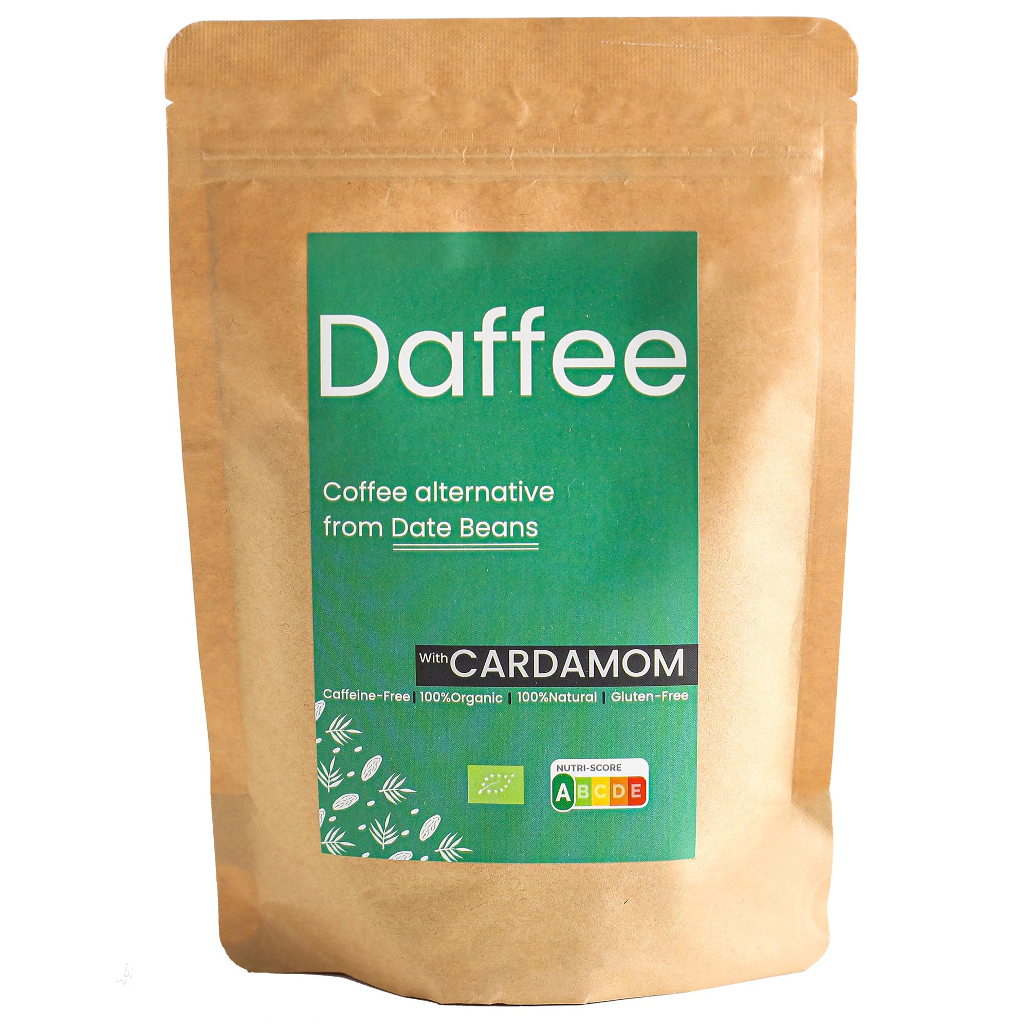 Daffee - Organic Date Coffee Alternative with Natural Cardamom | Caffeine-Free Coffee Replacement - Nutri Score A (250g)