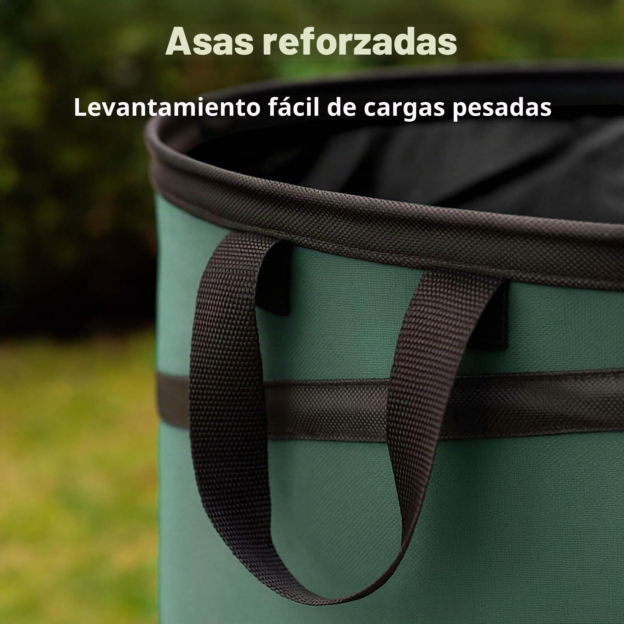 Wiltec 3x Saco para hojas redondo 100 l Verde Plegable 600D-Oxford-Poliéster Recogida de residuos Saco para césped Robusto Residuos de jardín