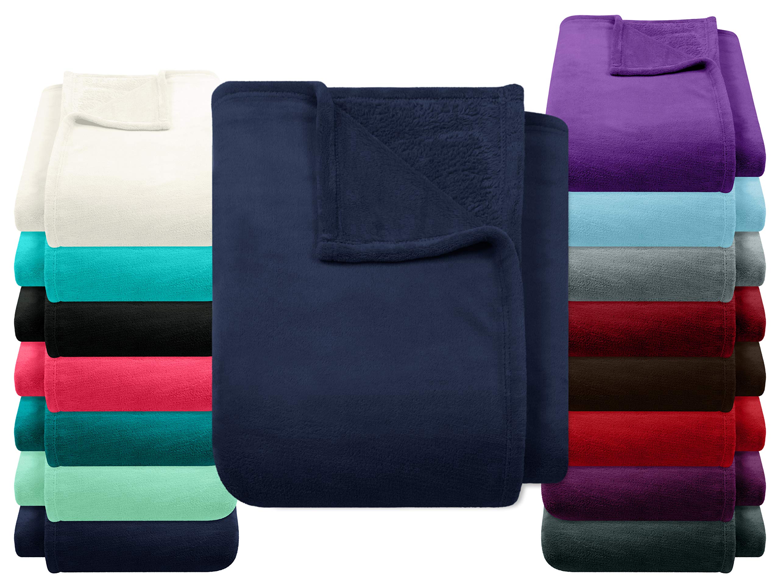 npluseins Coral Fleece Kuscheldecke - extra kuschelig und flauschig 1523.2204, ca. 150 x 200 cm, Marine