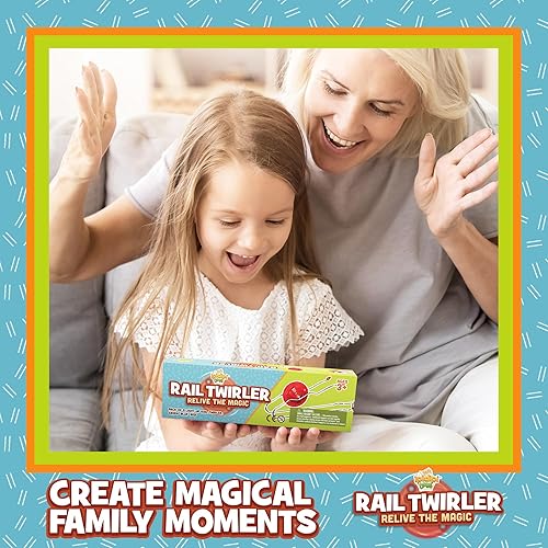Miniatura 7 de Retro Magic Rail Twirler – Paquete de 3 – Relleno magnético iluminado para niños – Juguete sensorial con rueda giratoria y LED intermitentes | Rail