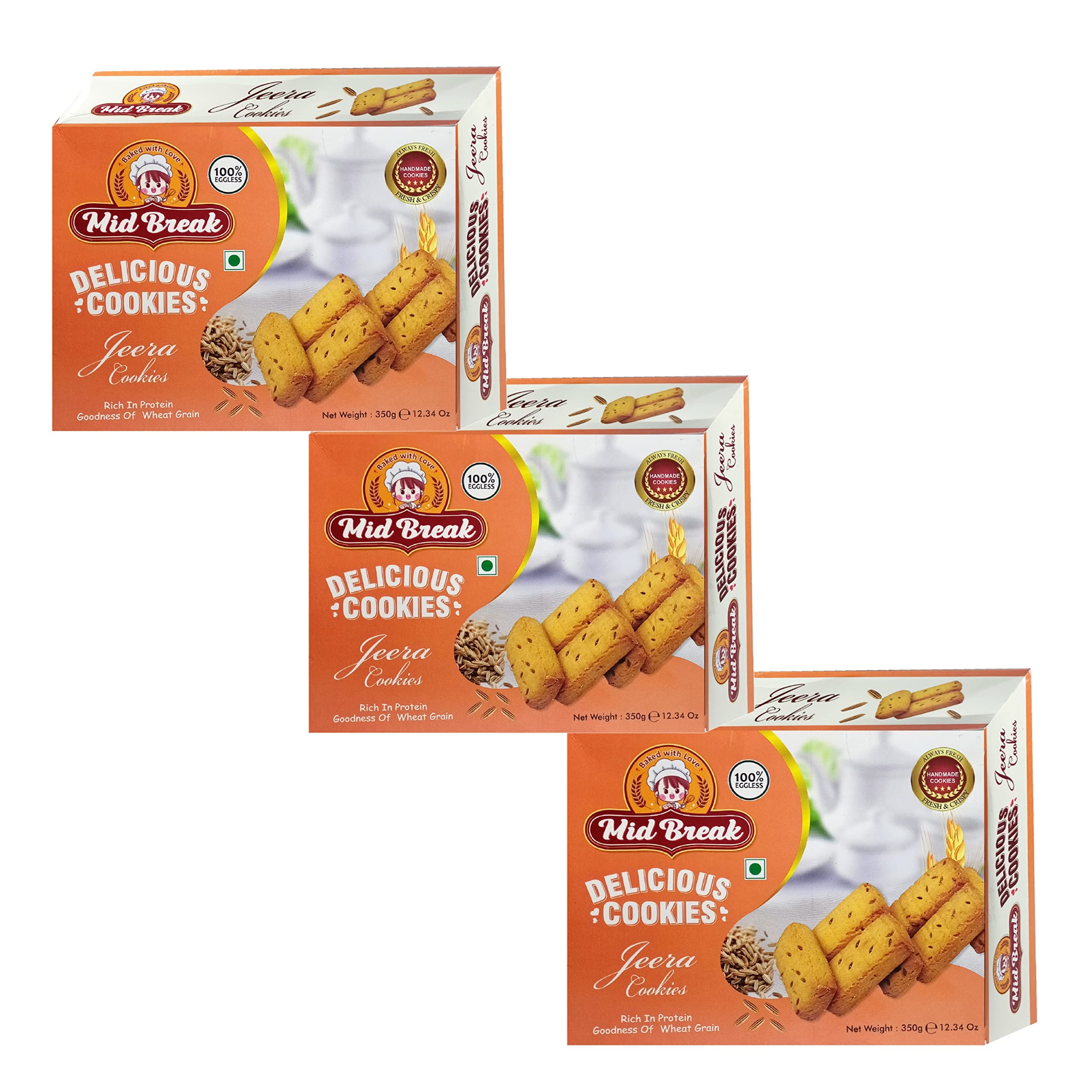 Mid Break - Jeera Biscuits | Jeera Cookies | Cummins Biscuits | Cummins Cookies | 25% Less Fat | Premium Handmade Cookies | 300 Gms X 3 | Pack Of 3 (B0B9HGNY2W) Amazon Price History, Amazon Price Tracker
