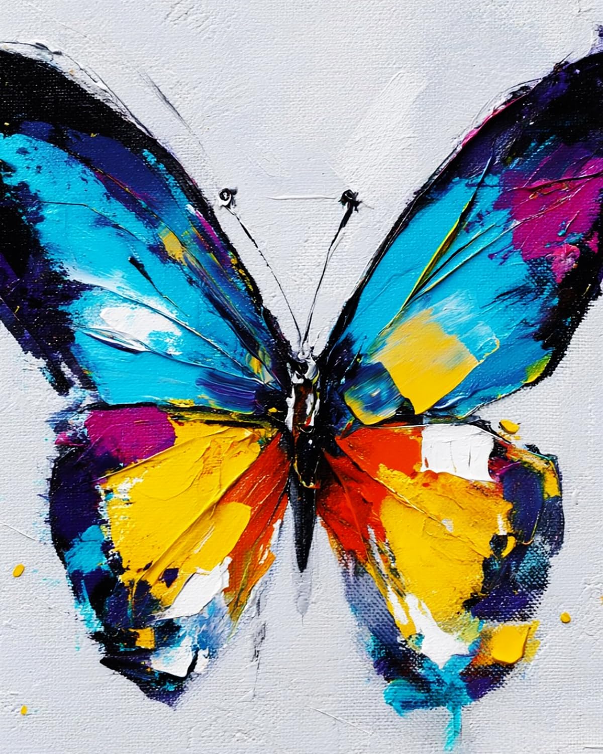 Liubaishi Multicolour Paint By Numbers For Adults, Colourful Butterfly, 40X50 Cm, Acrylic On Canvas