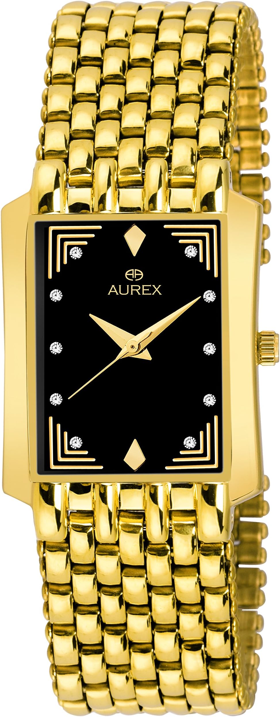AUREX Analogue Men's Watch (Black Dial)