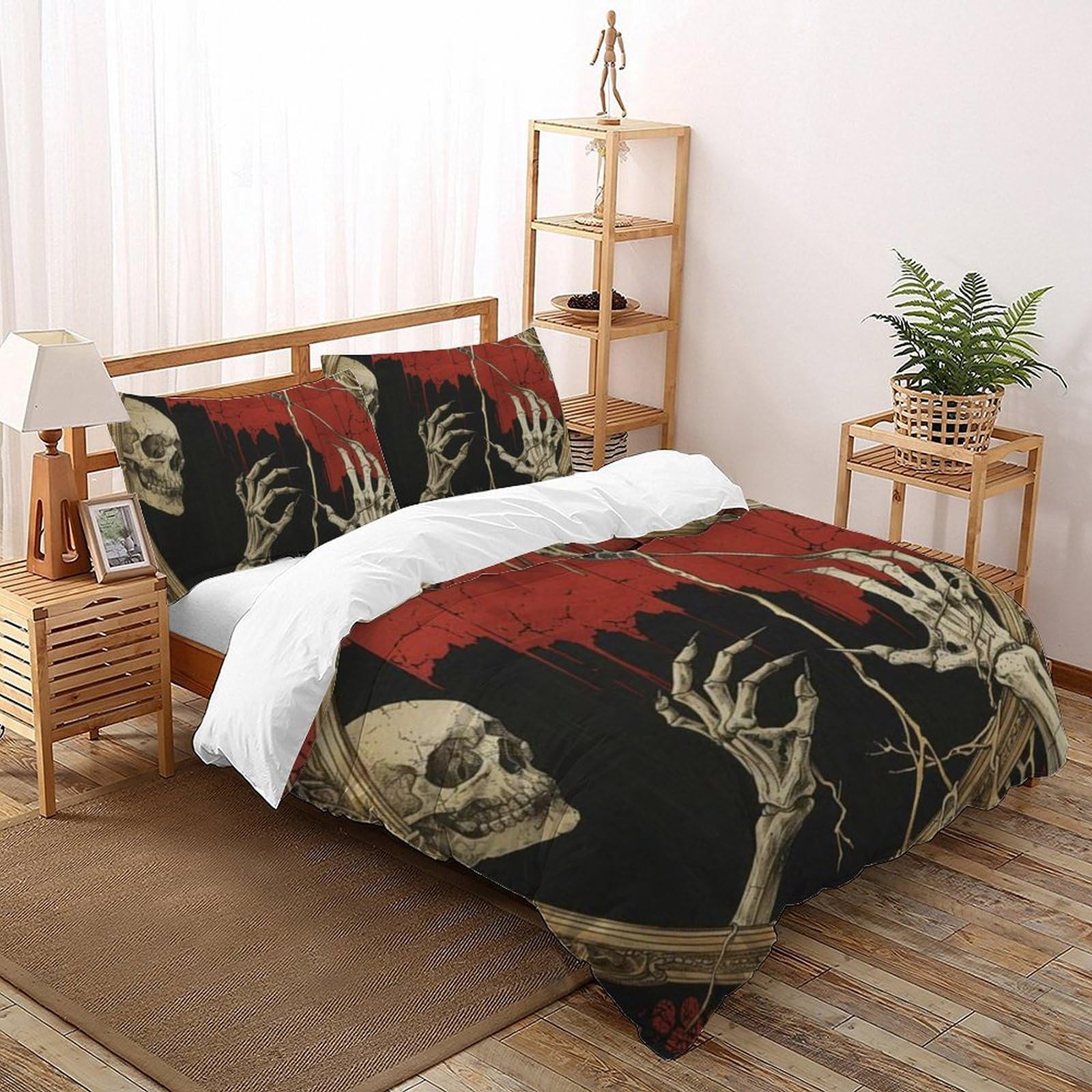 Housse de couette double Les os Bedding de qualité supérieure surface miroir et taies 3D
