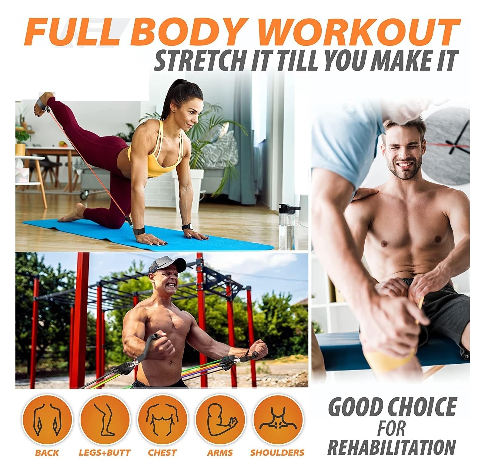 fasce di resistenza con maniglie Allenamento con fascia elastica di resistenza al bottino fitness da 300 libbre for l'allenamento