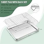 Homikit Cookie Sheet with Rack (2 Small Baking Sheets+2 Grill Racks), 10 x 8 Inch Stainless Steel Cookie Sheets with Wire Cooling Rack, Nonstick Metal Toaster Oven Bacon Tray, Dishwasher Safe