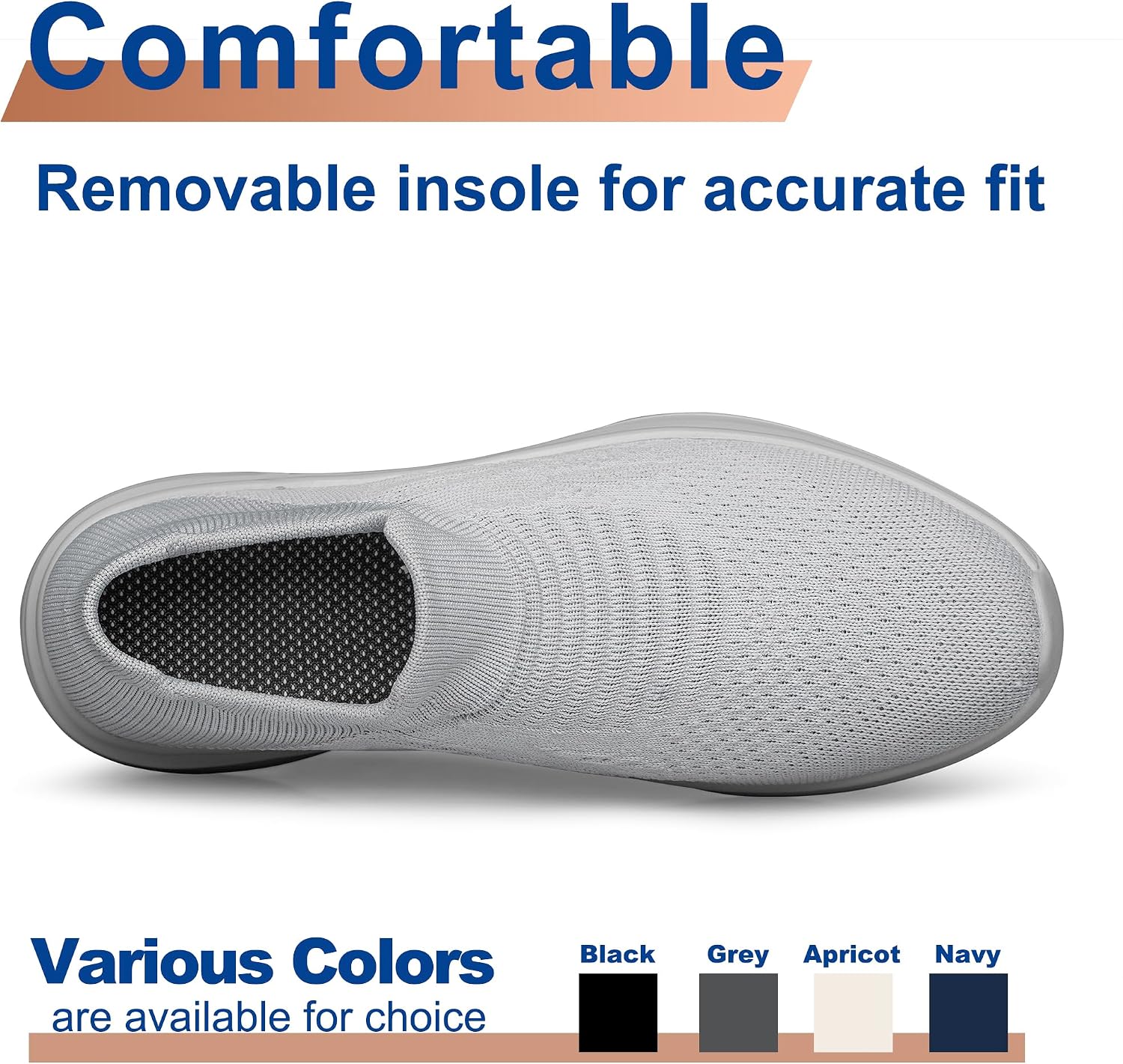 Mens Walking Shoes Slip on Lightweight Running Shoes Workout Athletic Tennis Shoes Gym Sneakers