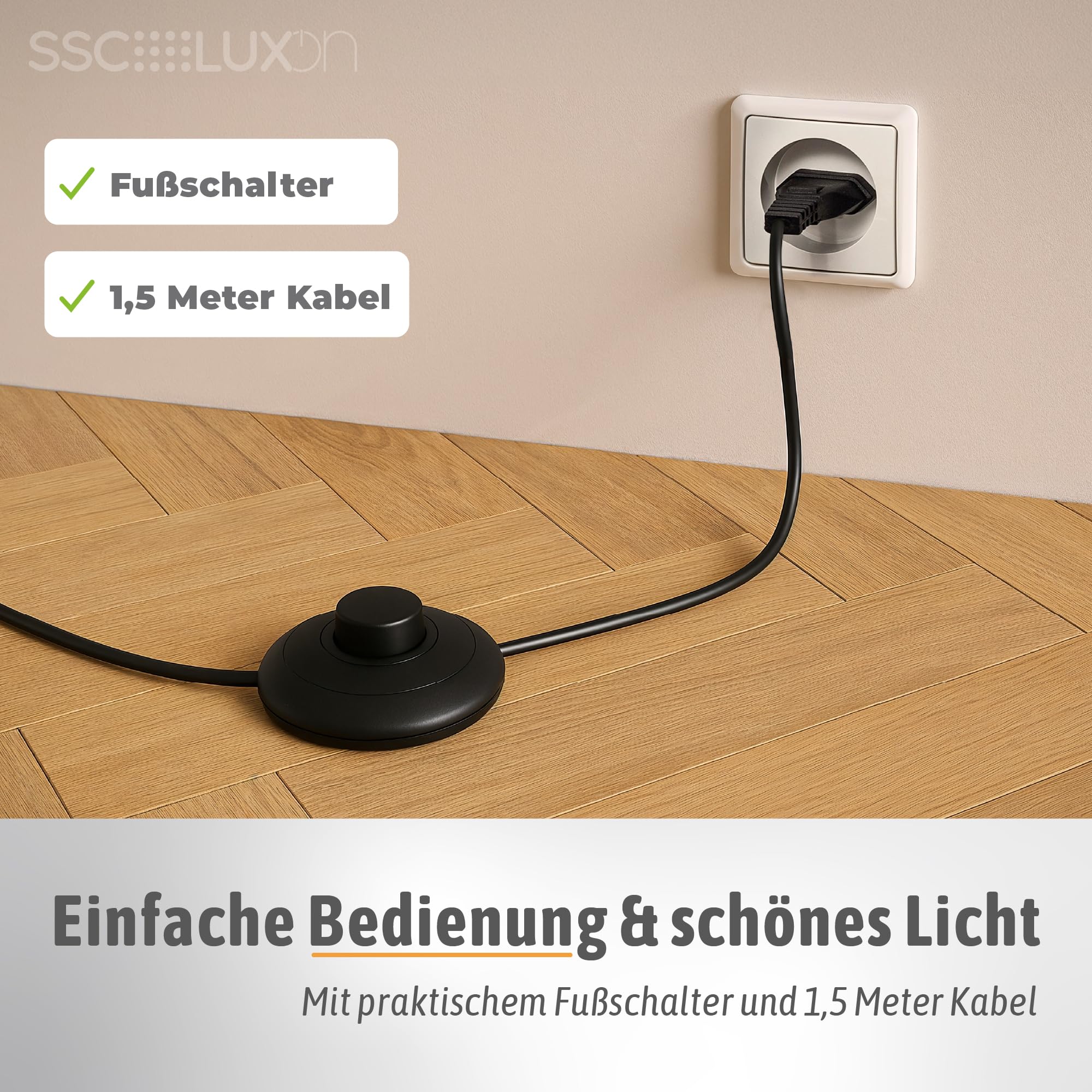 SSC-LUXon 2x AUREVA Wohnzimmerlampe Uplight – Smart WLAN GU10 5W Birne steuerbar per App Alexa Google – Tischleuchte & Bodenlampe