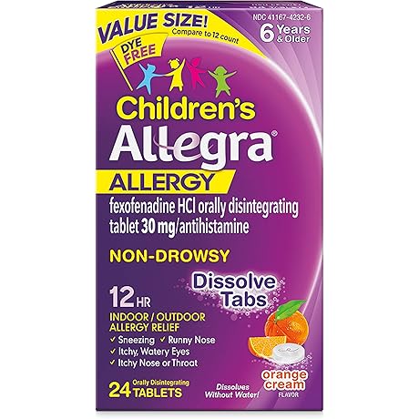 Allegra Children's 12HR Orange Cream Tablets for Seasonal Allergies