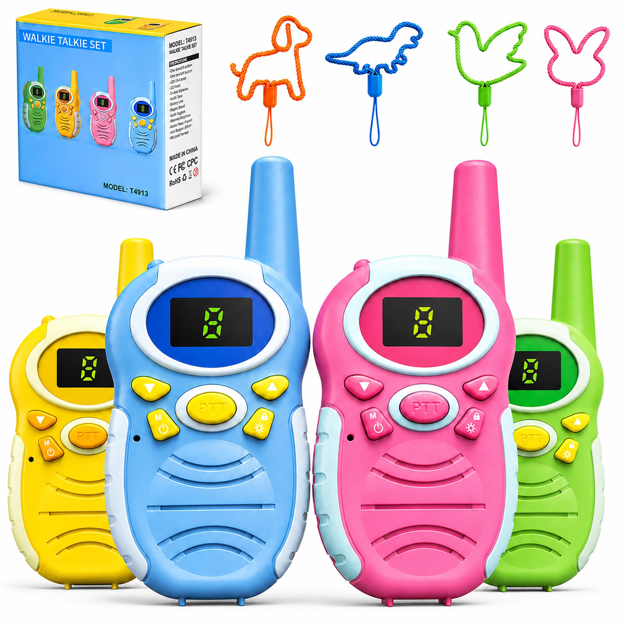 Walkie Talkies for Kids 4 Pack - Outdoor Toys Long Range Radios for Camping | Up to 3-Mil…