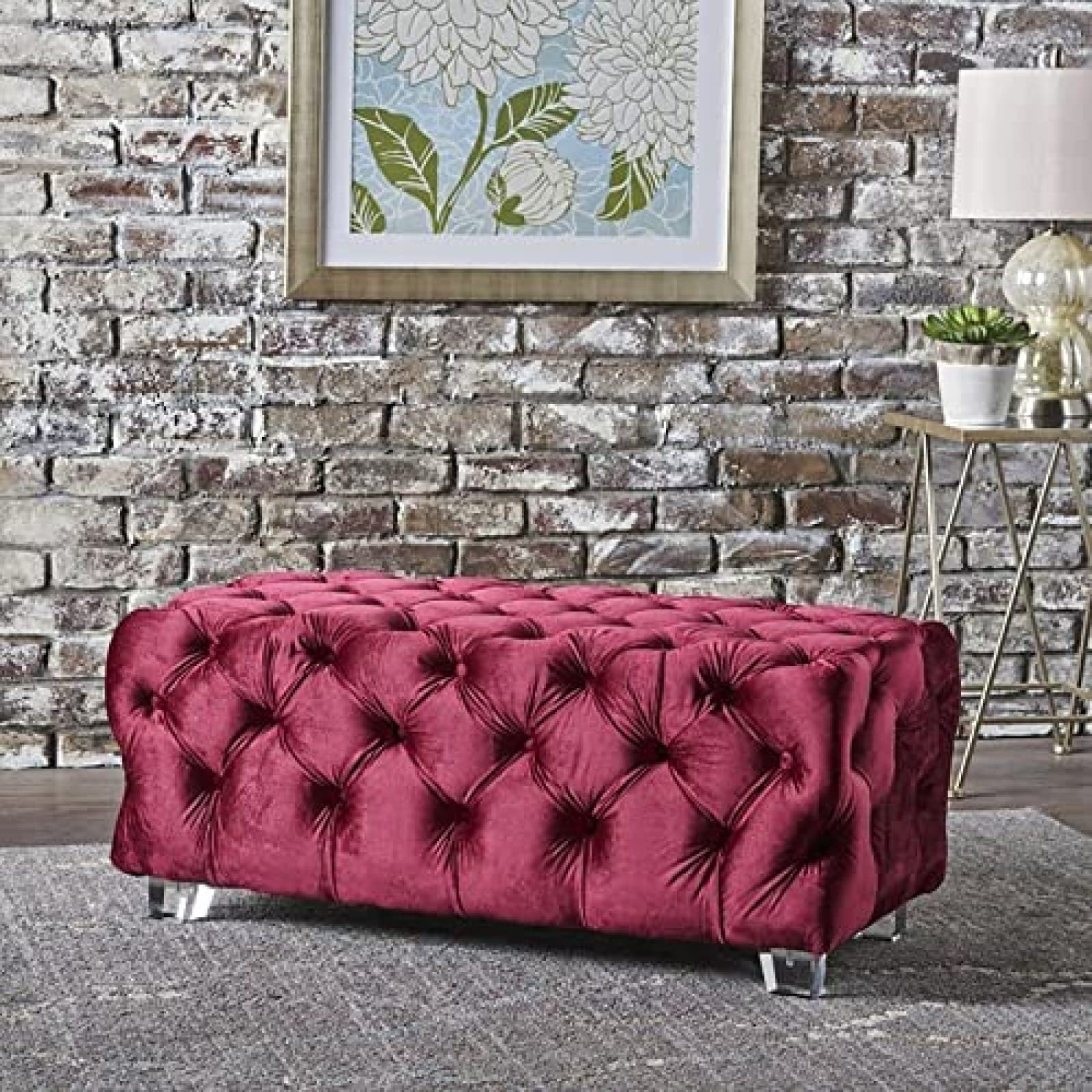 Repose-pieds de canapé capitonné 80 cm pour soulager vos jambes et décorer le salon