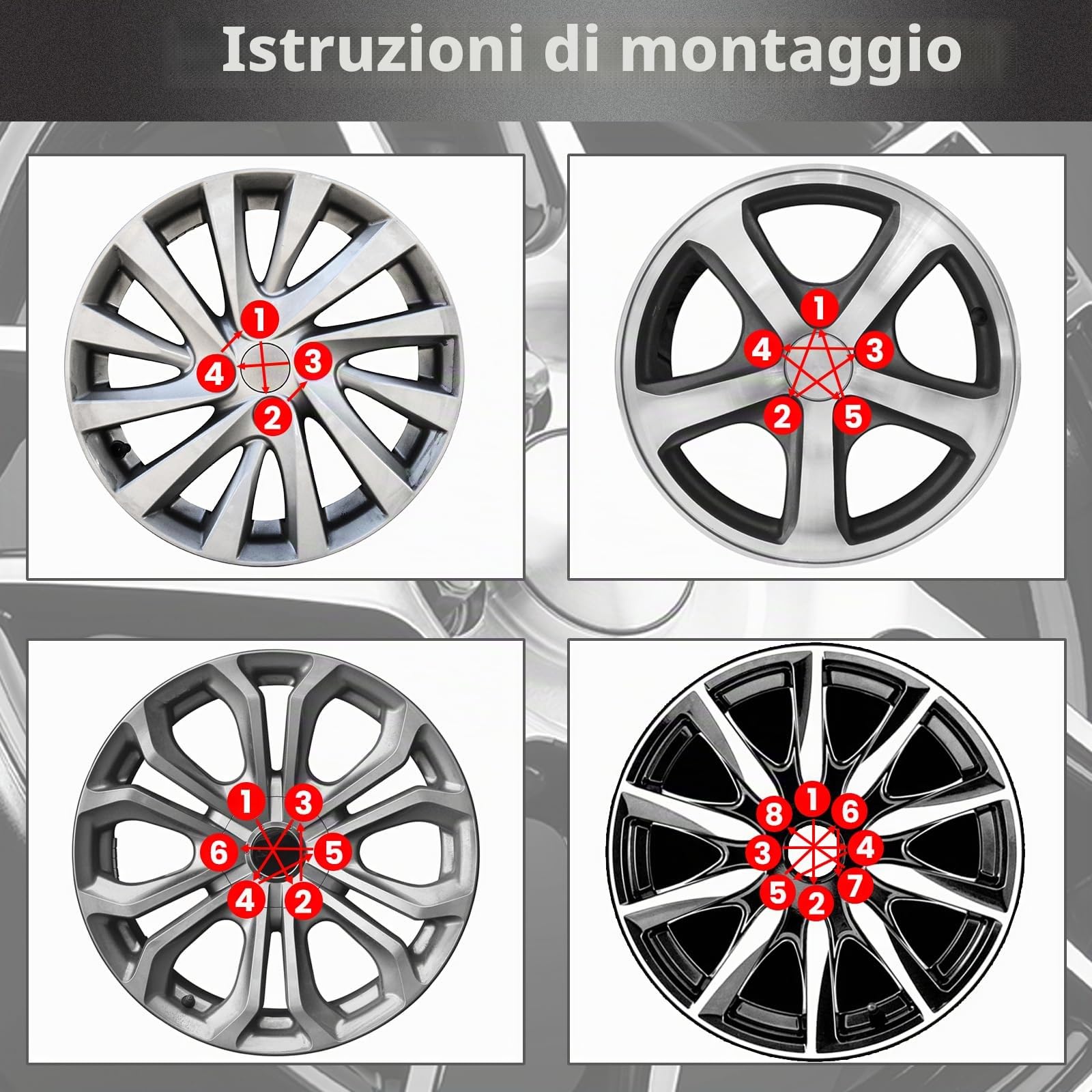 20 pezzi Dadi per Ruota con Cappuccio Cromato Viti Cappuccio Chiuso a Sede Conica 60° Dadi per Ruota M12x15 per la maggior parte di Ford Fiesta Focus Fusion (B-M12X1.5, Argento)