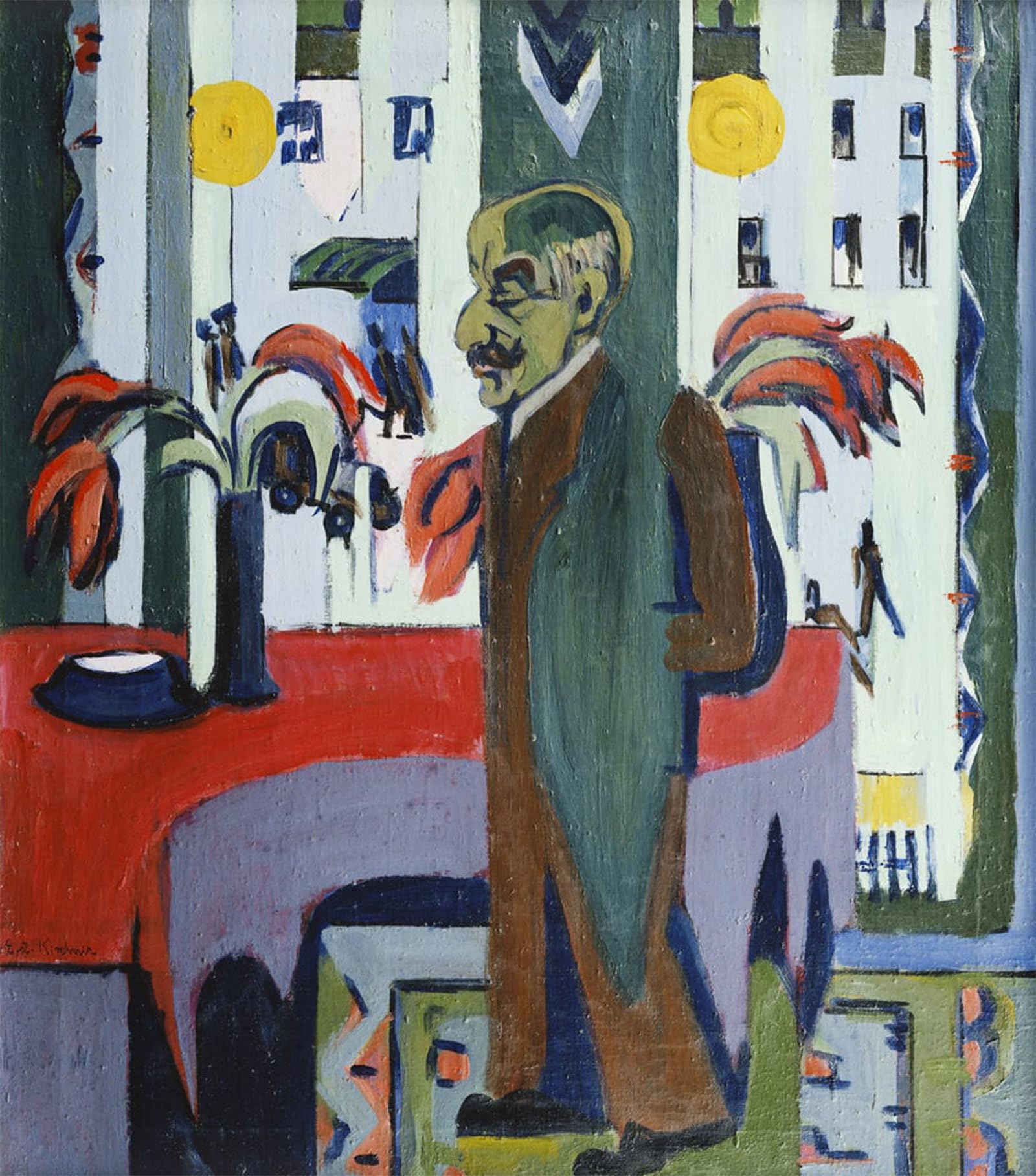 SERENDIPITP Vintage Wall Art Canvas Nordic Poster Canvas Print Picture Max liebermann in seinem atelier by Ernst Ludwig Kirchner Wall Art Poster for Home Decor 60x90cm