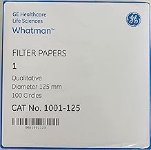 Whatman Grade-1-1001-110, 1001-125, Quantitative Filter Paper Sheet, 11 Micron, Pack of 100 (12.5 cm)