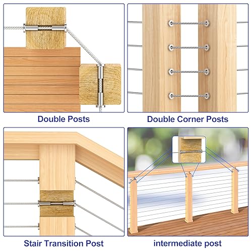 Vista 3 de BLIKA Paquete de 100 fundas protectoras de acero inoxidable para barandillas de cable de cubierta de 1/8 pulgadas, 5/32 pulgadas o 3/16 pulgadas