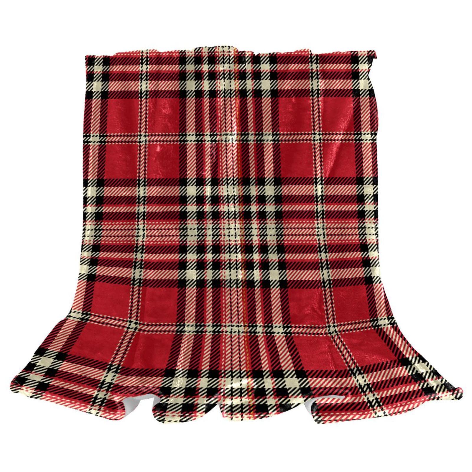 Couverture polaire rouge en peluche légère pour canapé chic