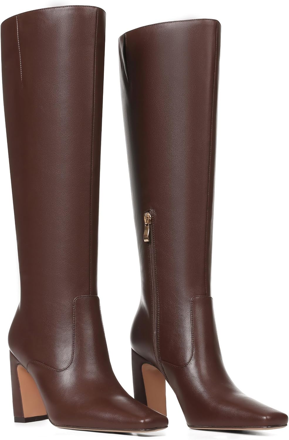 Lovee Cosee 2026 Women's Knee High Boots Chunky Block Heel Square Toe with Side Zipper Fall Winter Comfort Boots for Work Commute Office Walking & Night Events