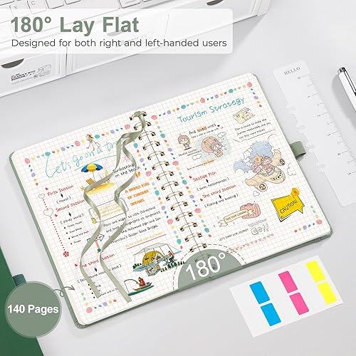 Miniatura 26 de EMSHOI Diario de puntos y viñetas – Cuaderno espiral de cuadrícula de puntos de 8.5 x 11 pulgadas, cuaderno de puntos grande A4, papel grueso