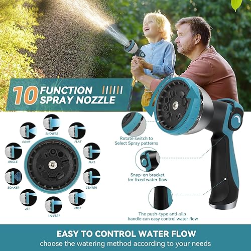 Miniatura 3 de Manguera de jardín de 50 pies, manguera de agua no expansible, manguera de jardín flexible y manguera ultraligera con boquilla de manguera de jardín