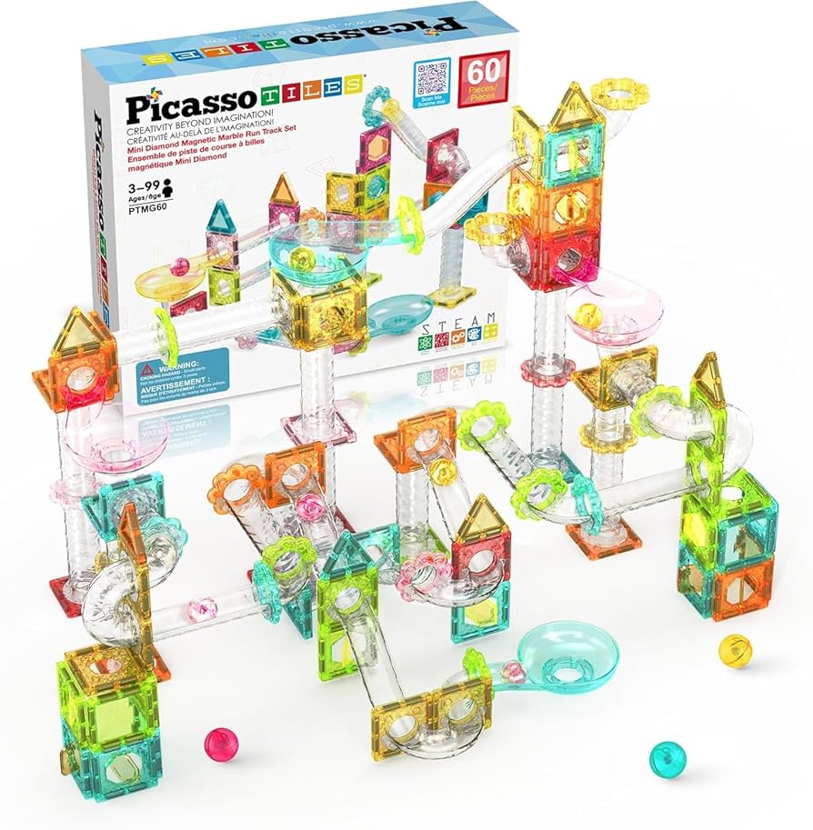 Amazon.com: PicassoTiles 60 pc Magnet Tiles Building Block