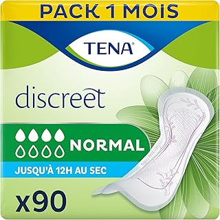 Discreet Normal, 90 Incontinence Pads (15 x 6) Individually Wrapped, for Women with Medium Bladder Weakness, Incontinence and Unpredictable Leaks