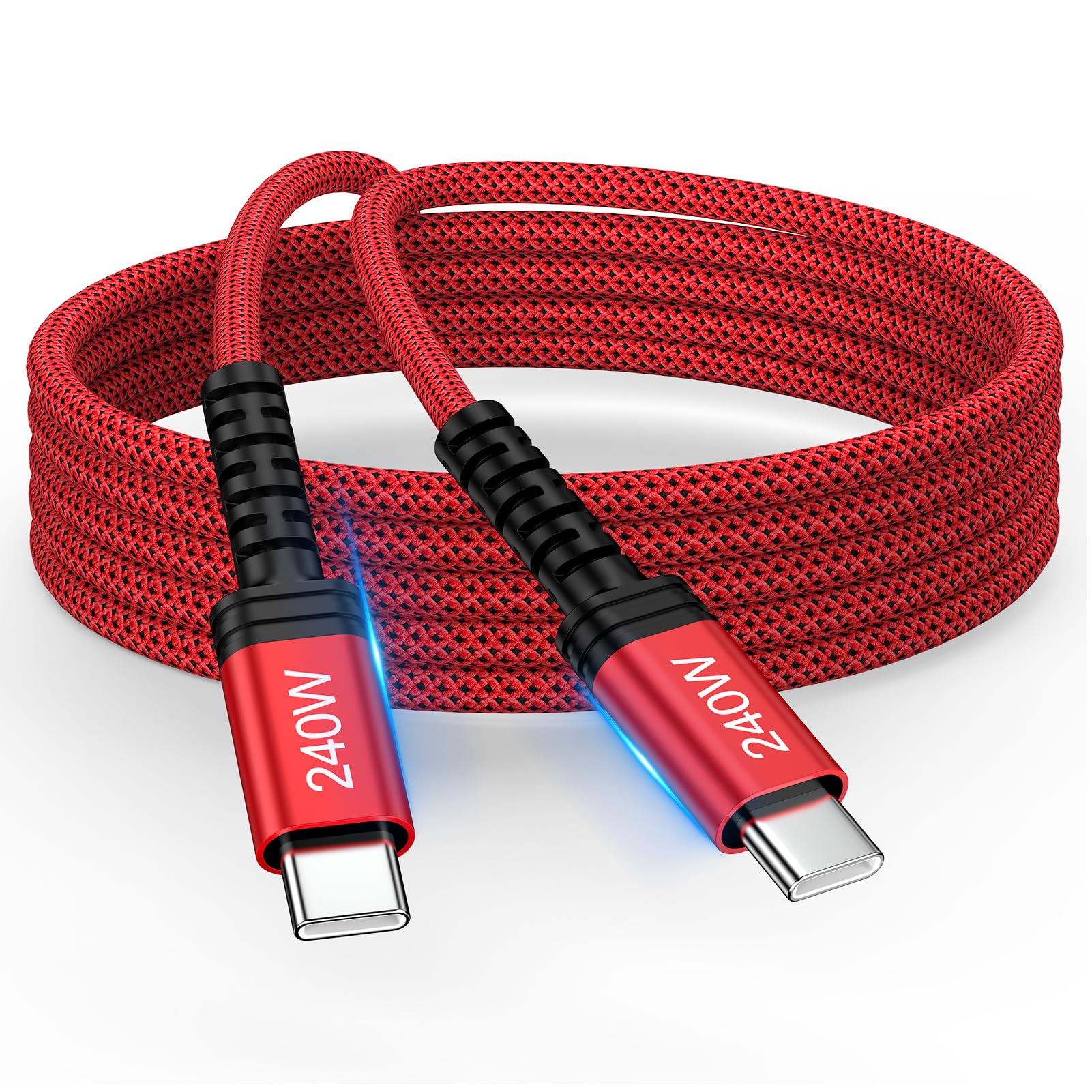 Cable USB C a USB C de 3 pies, cable de carga rápida tipo C de 240 W, cable de carga USB C para Google Pixel 10/10 Pro/10 Pro XL/10 Pro Fold/9/8/7/6/5, Samsung S25, iPhone 17, MacBook Pro/Air