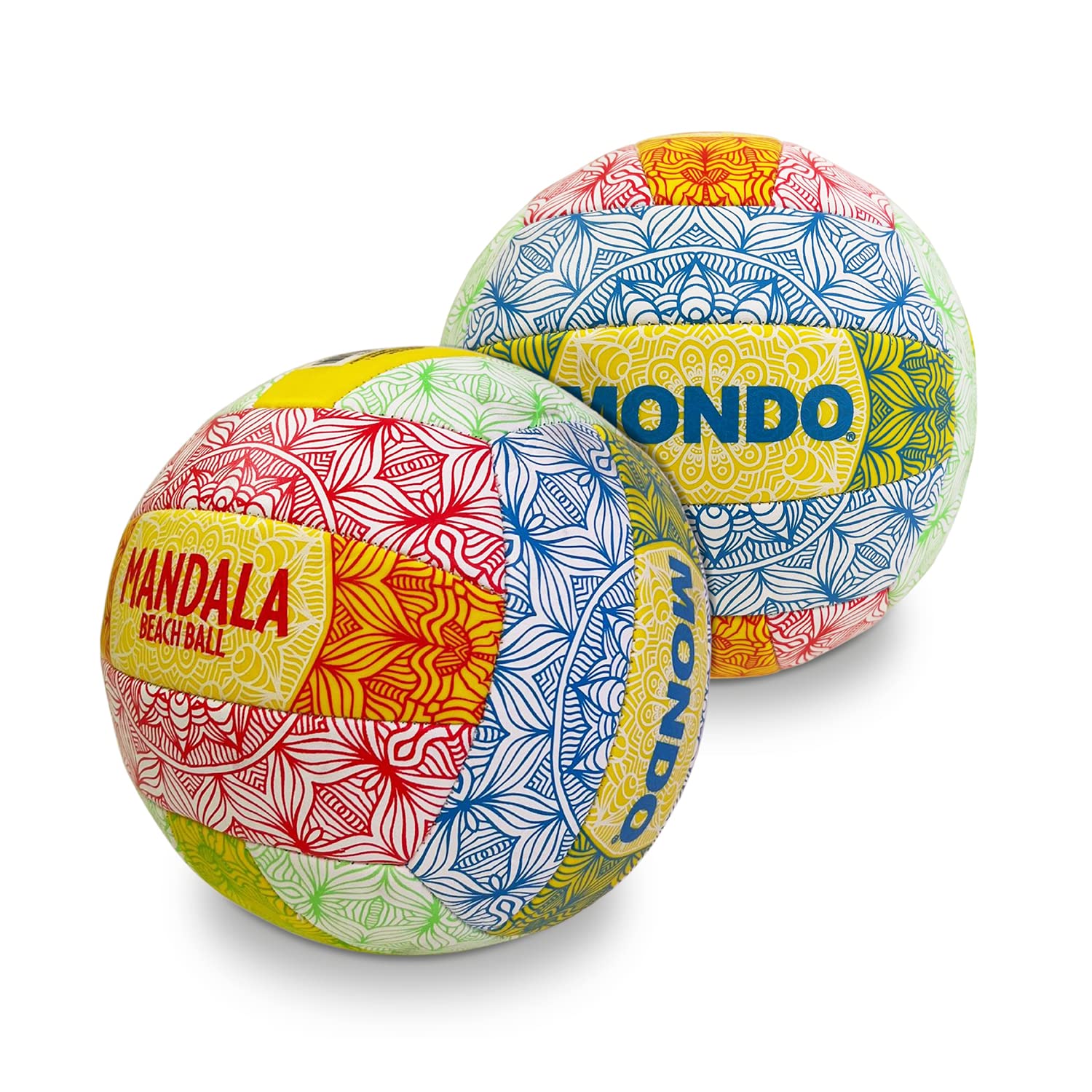 MONDO Mandala Pallone Beach Volley, Colore Bianco Giallo Arancione, Misura 5, 13815