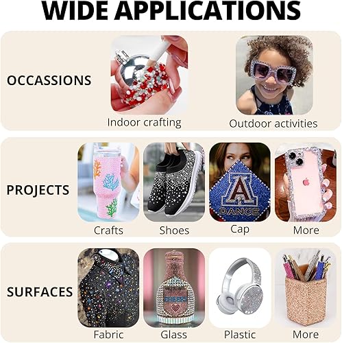 Miniatura 7 de B7000 - Pegamento transparente con 20100 diamantes de imitación plateados transparentes para manualidades, ropa, decoración de ropa, zapatos de