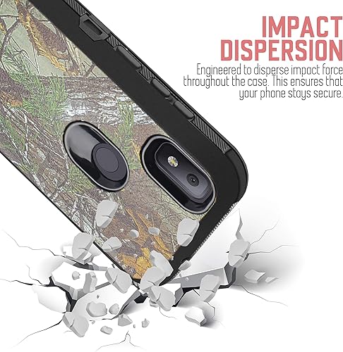 Miniatura 6 de Funda protectora híbrida para T-Mobile Revvl 4 a prueba de golpes con función atril de pantalla integrada y clip para cinturón (negro)