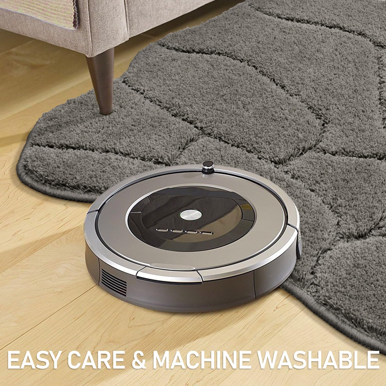 Tapis moderne à poils longs pour salon, chambre à coucher, chambre d'enfant, tapis d'intérieur antidérapant pour décoration d'intérieur, lavable en machine (gris, 0,6 x 91,4 cm)