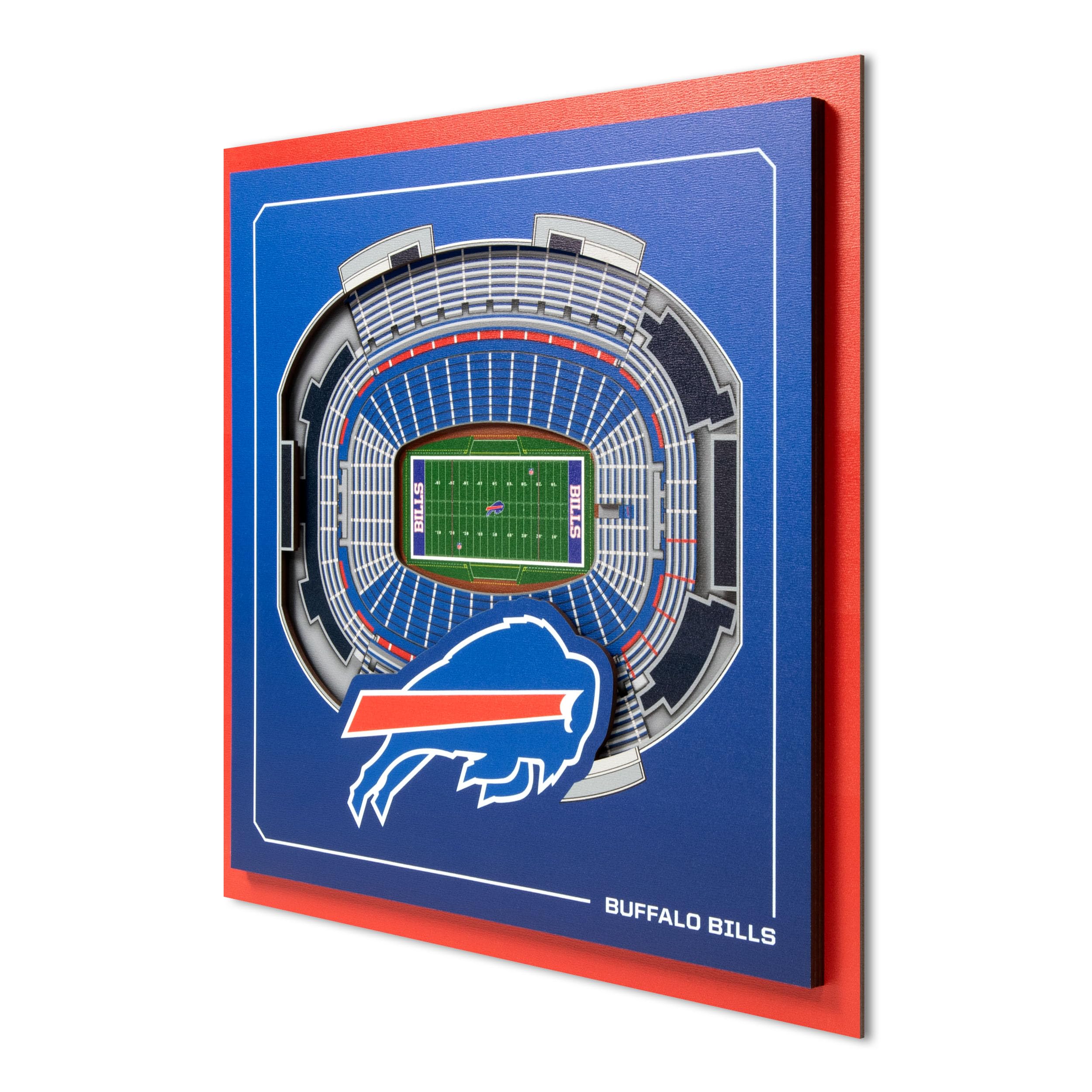 YouTheFan Officially-licensed NFL Buffalo Bills Stadium Series 3D Wall Art - multi-layer team stadium replica, detailed sports fan gift, indoor decor
