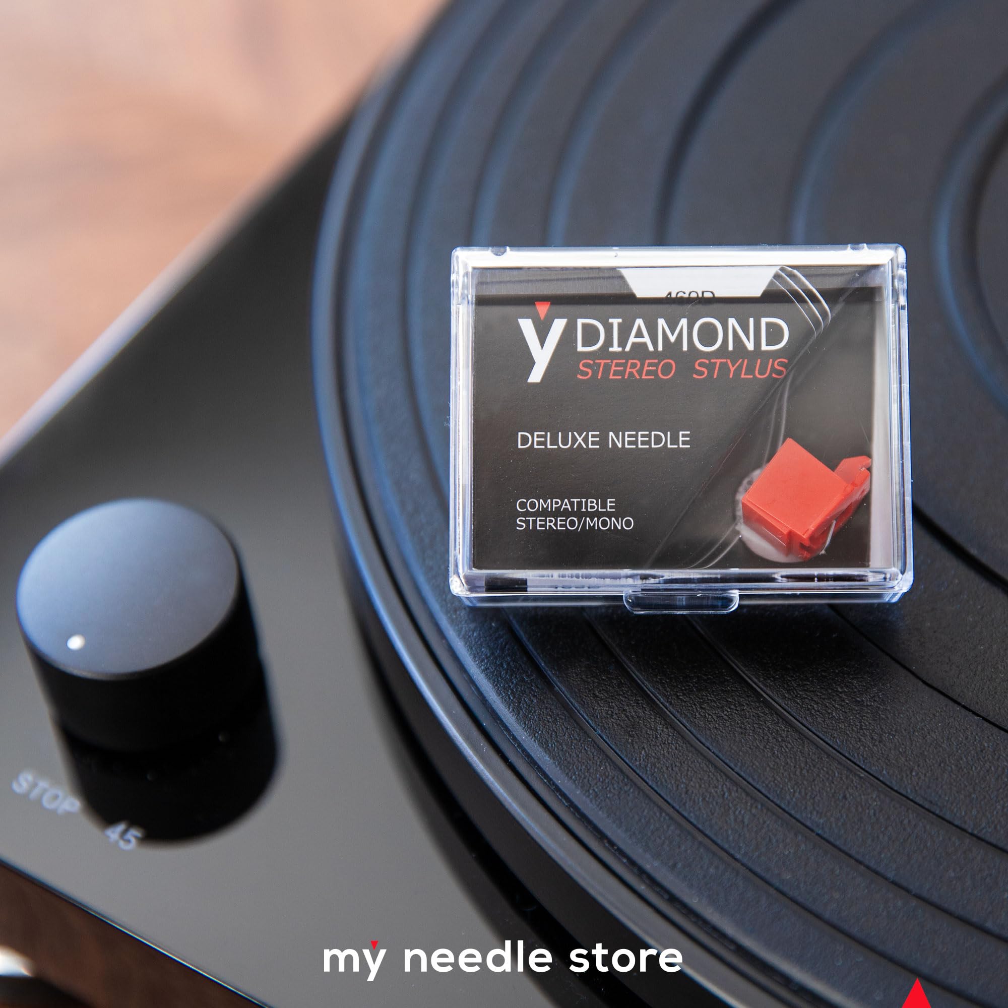 470-D - Aguja de repuesto para lápiz capacitivo de alta calidad, punta de diamante negro nude, 1000 horas de escucha, compatible con muchos cartuchos Audio Technica y más