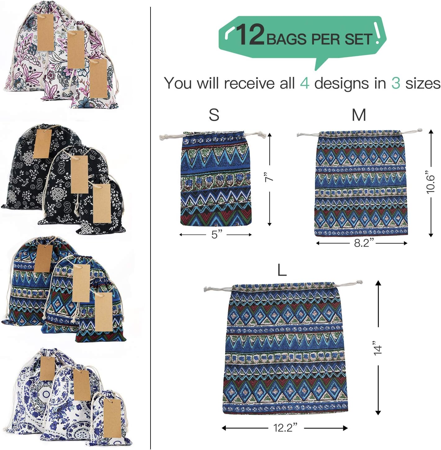 Best Seller Corciosy Reusable Cloth Gift Bags with Drawstring,Mini Linen Canvas Bag Gift Pouches Drawstring,Tiny Fabric Gift Bag,Birthday Christmas DIY Craft S/M/L 12PCS Black Friday Clearance Corciosy Reusable Cloth Gift Bags with Drawstring,Mini Linen Canvas Bag Gift Pouches Drawstring,Tiny Fabric Gift Bag,Birthday Christmas DIY Craft S/M/L 12PCS