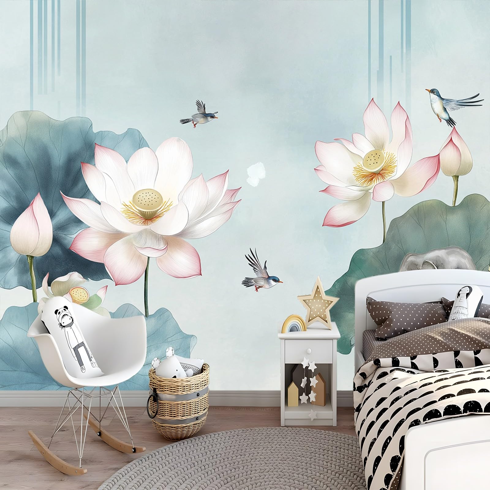 Panoramiquelotus tapeta tradycyjna róża zielona 350 x 256 cm (szer. x wys.), tapeta 3D duże ściany plakat do salonu, pokoju dziecięcego dla dorosłych tapeta z włókniny do sypialni