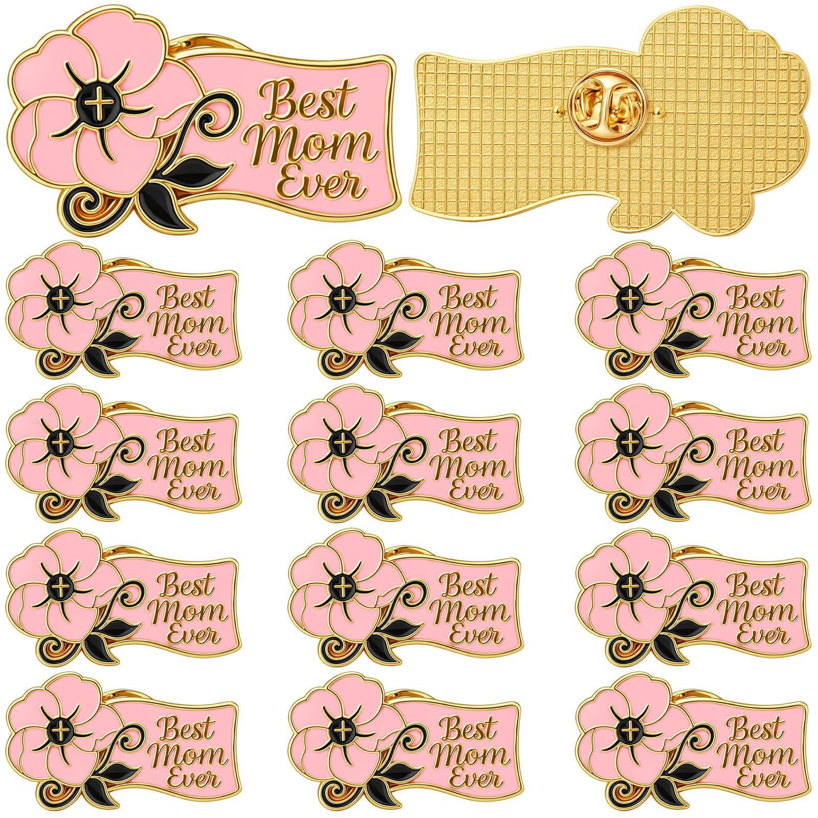 Tondiamo Broches de flores rosas para mujer, regalos para el día de la madre, regalo a granel para la iglesia y la madre, broche de solapa esmaltado, bonito accesorio de vestido para el día de la