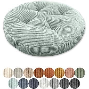 Seat Cushion Round 30 cm Thickness 6 cm 1 Piece Floor Cushion Round Seat Cushion Chair Cushion Cushion for Living Room Office Conference Room Corduroy Fabric Mint Green