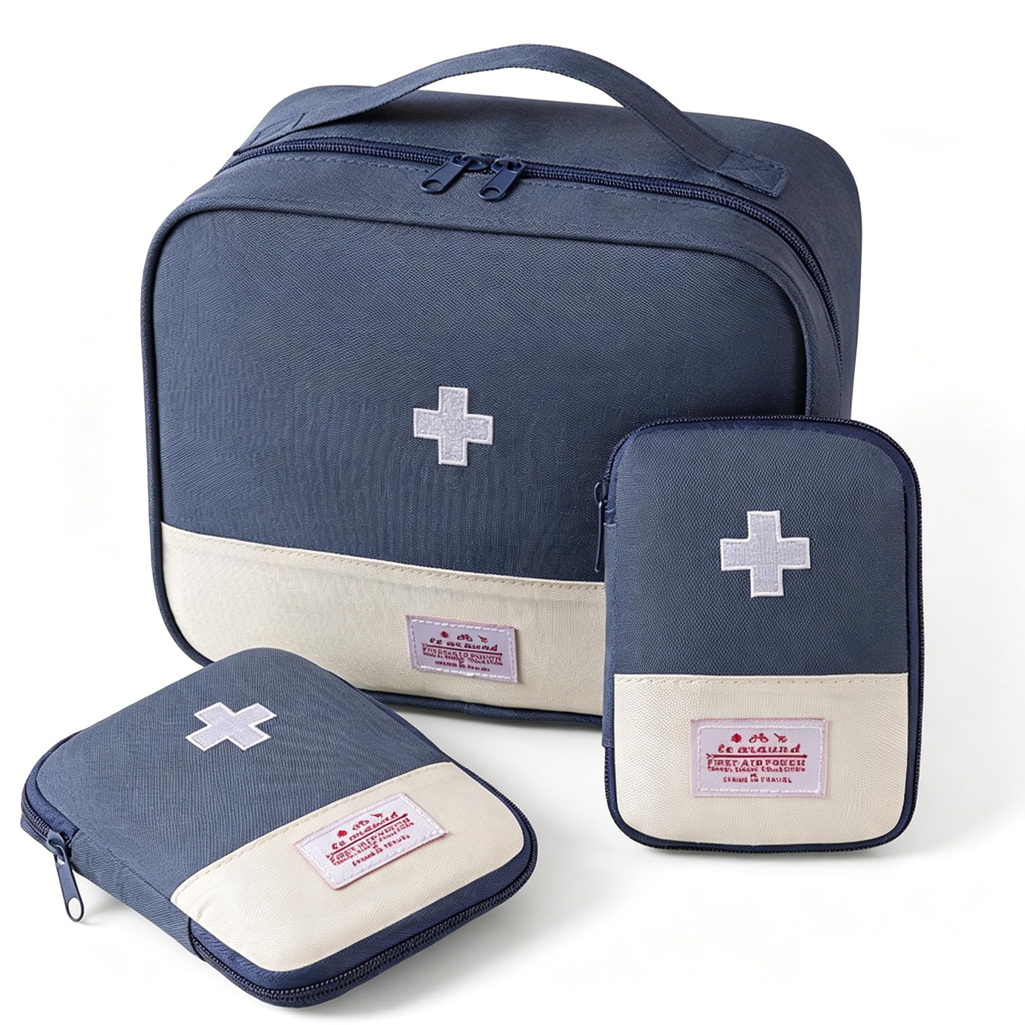 Disnace Portable Mini First Aid Bag, Empty First Aid Bag, Medicine Storage Bags, Mini Portable Sports Medical Bags, Travel Medicine Bags, blue, 3 Pezzi, Portable Mini First Aid Bag