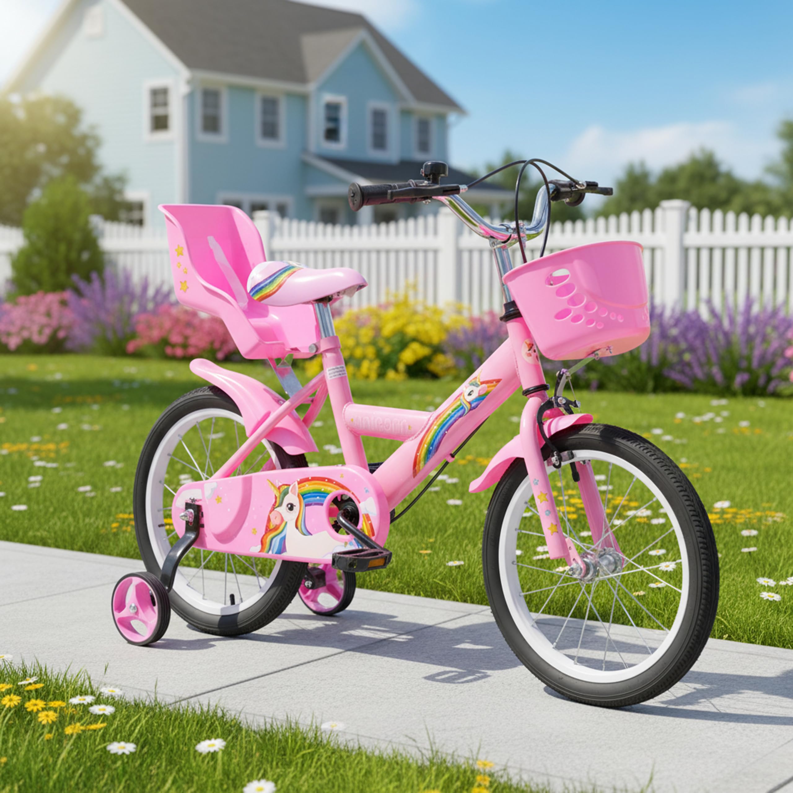 Baroni Toys Bicicleta para niños 12 & 14 & 16 Pulgadas, Bicicleta Deportiva Azul con Ruedas Incluidas, Bicicleta de Acero para niños de 2 a 7 años