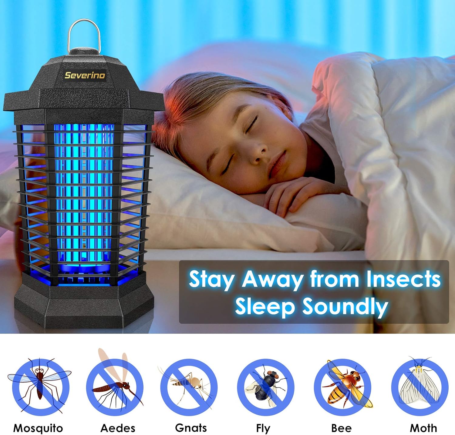 SEVERINO Bug Zapper Outdoor Electric, Mosquito Zapper Outdoor, Insect Fly Traps, Mosquito Killer for Patio : Garden & Outdoor