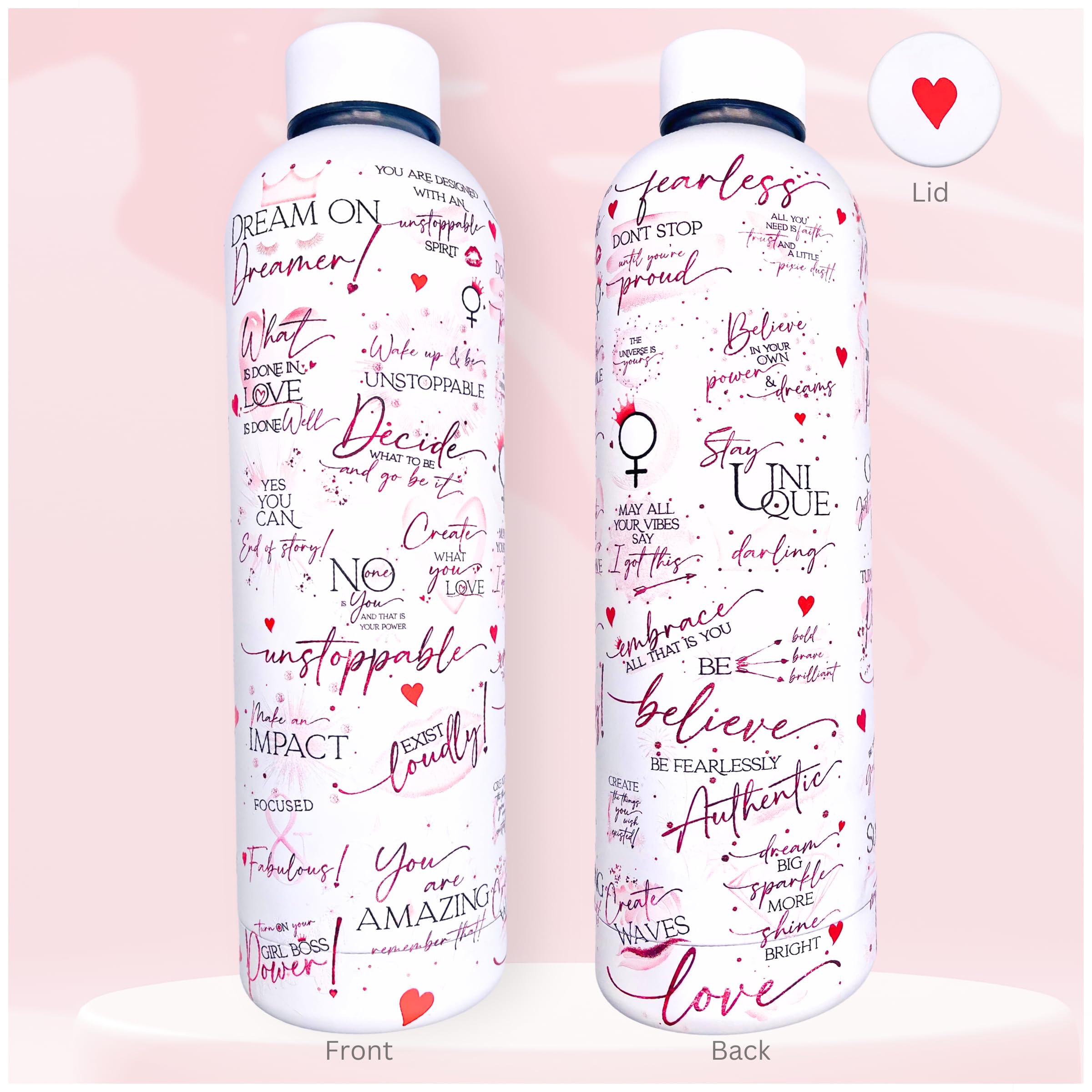 Insulated Motivational Quote Water Bottle - Engraved Stainless Steel Vacuum Flask - Unique Birthday Gifts For Friend - Metal Gym Canteen - UK - View #5