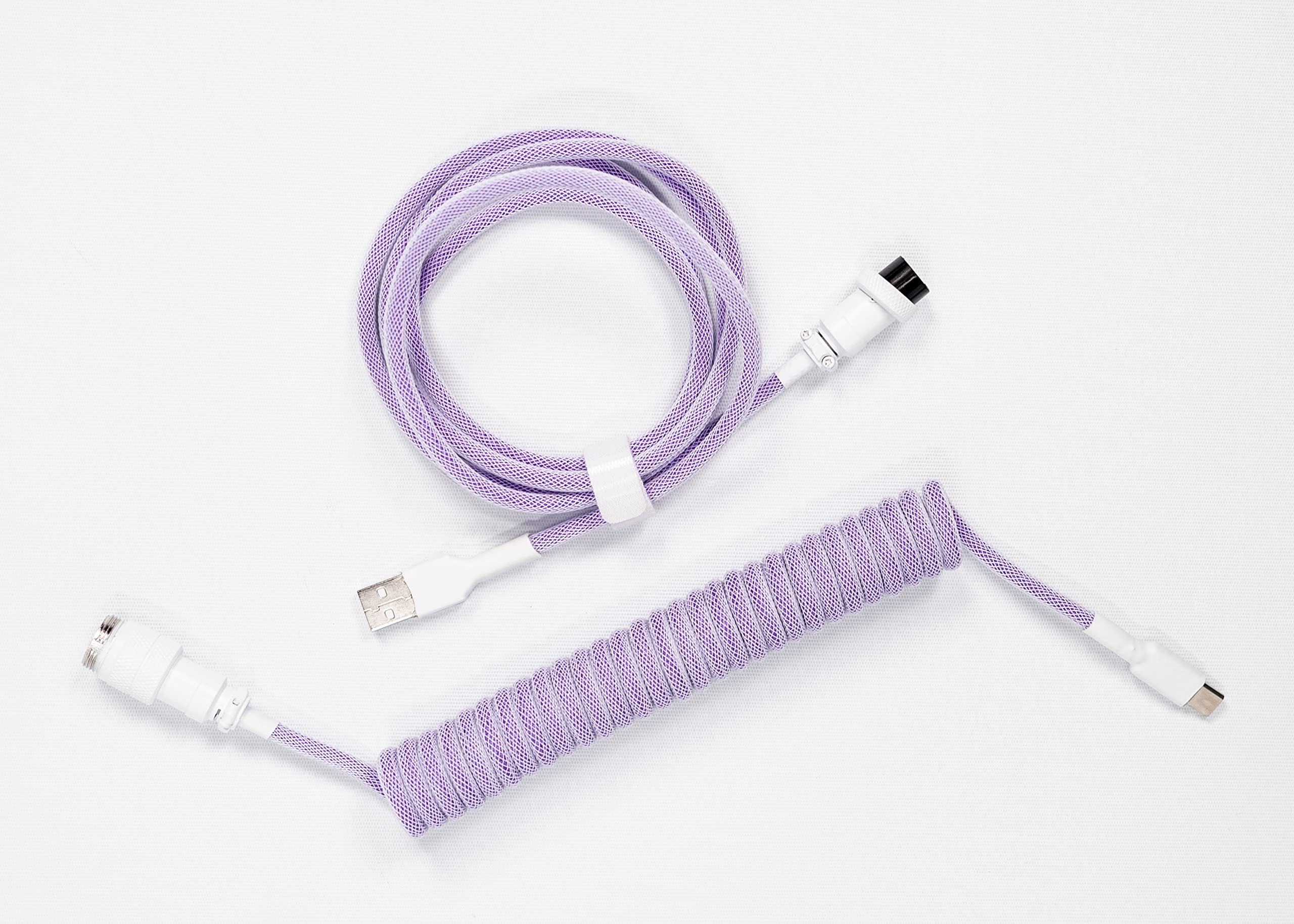 MECKEYS Coiled & Double-sleeved Gaming Keyboard cable, for Type-C Mechanical keyboards with detachable metal Aviator (1.5M USB-C to USB-A, 15cm coiled, Lilac) (B0C5DTX4LK) Amazon Price History, Amazon Price Tracker