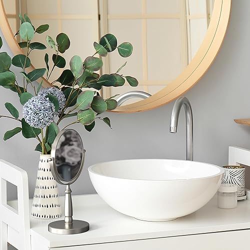 Miniatura 7 de Espejo cosmético giratorio de dos caras para mesa Decobros, 11 pulgadas, con 8x de amplificación, acabado cromado