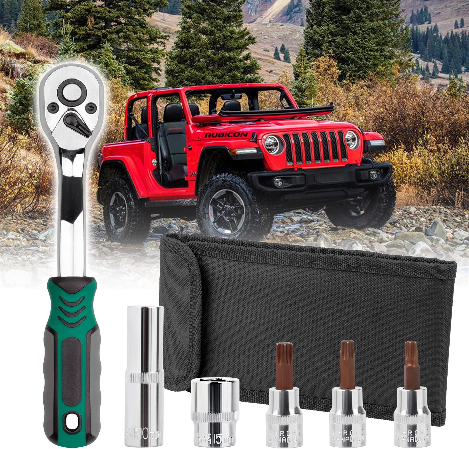 Wrangler Torx Tool Kit for Soft Top Hard Top Door Install Removal for Jeep Wrangler TJ JK JL & Gladiator Rubicon Sahara Unlimited Replacement for 82214166AB 68361574AB