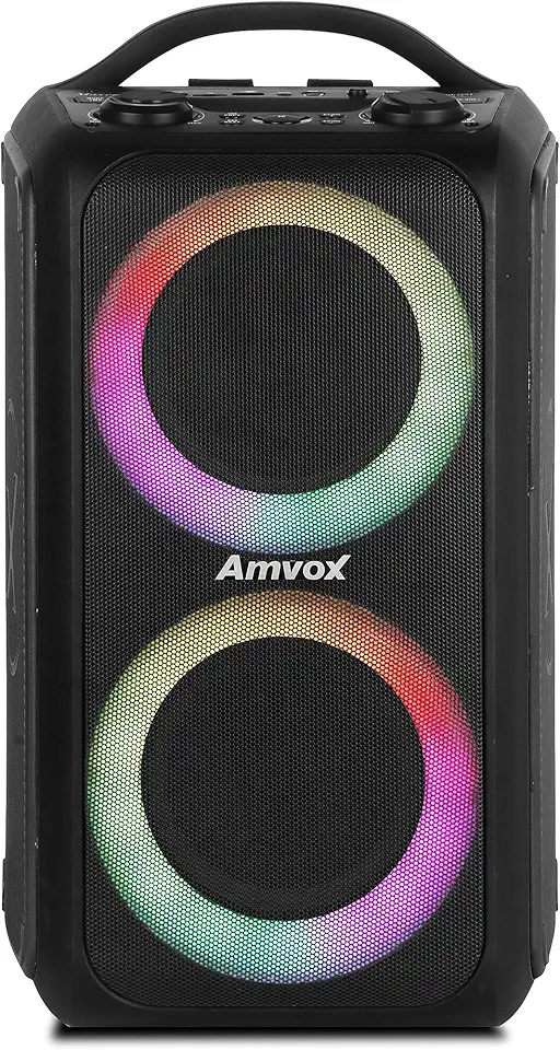 Amvox Caixa de Som Amplificada ACA 600 Bagvox Black - 600W RMS, Bluetooth, Equalizador, USB, Bateria Recarregável