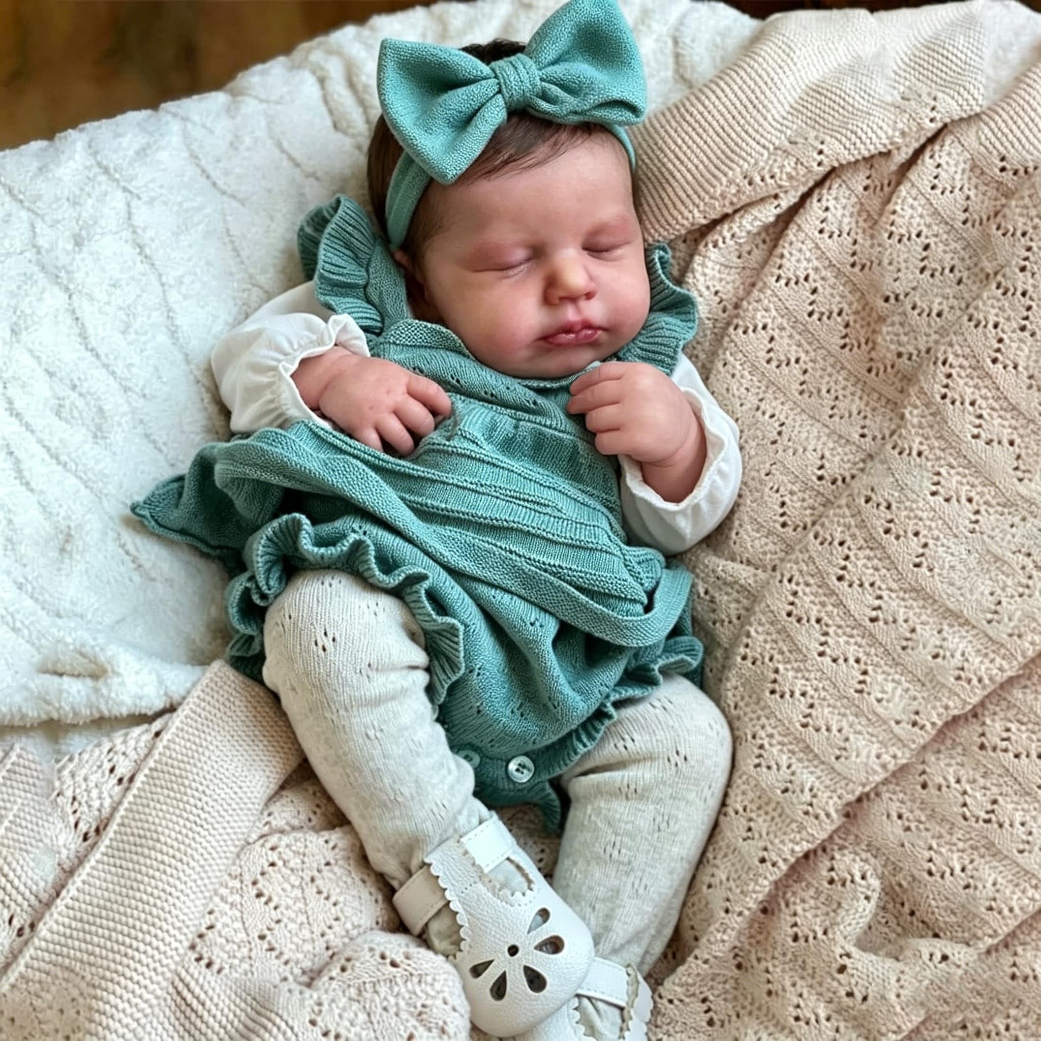 Zero pam Reborn Baby Mädchen 50CM Reborn Baby Lebensecht, Reborns Puppen Lebensecht, Lebensechte Babypuppen Wie Echt, Echte Puppe Mit Haaren