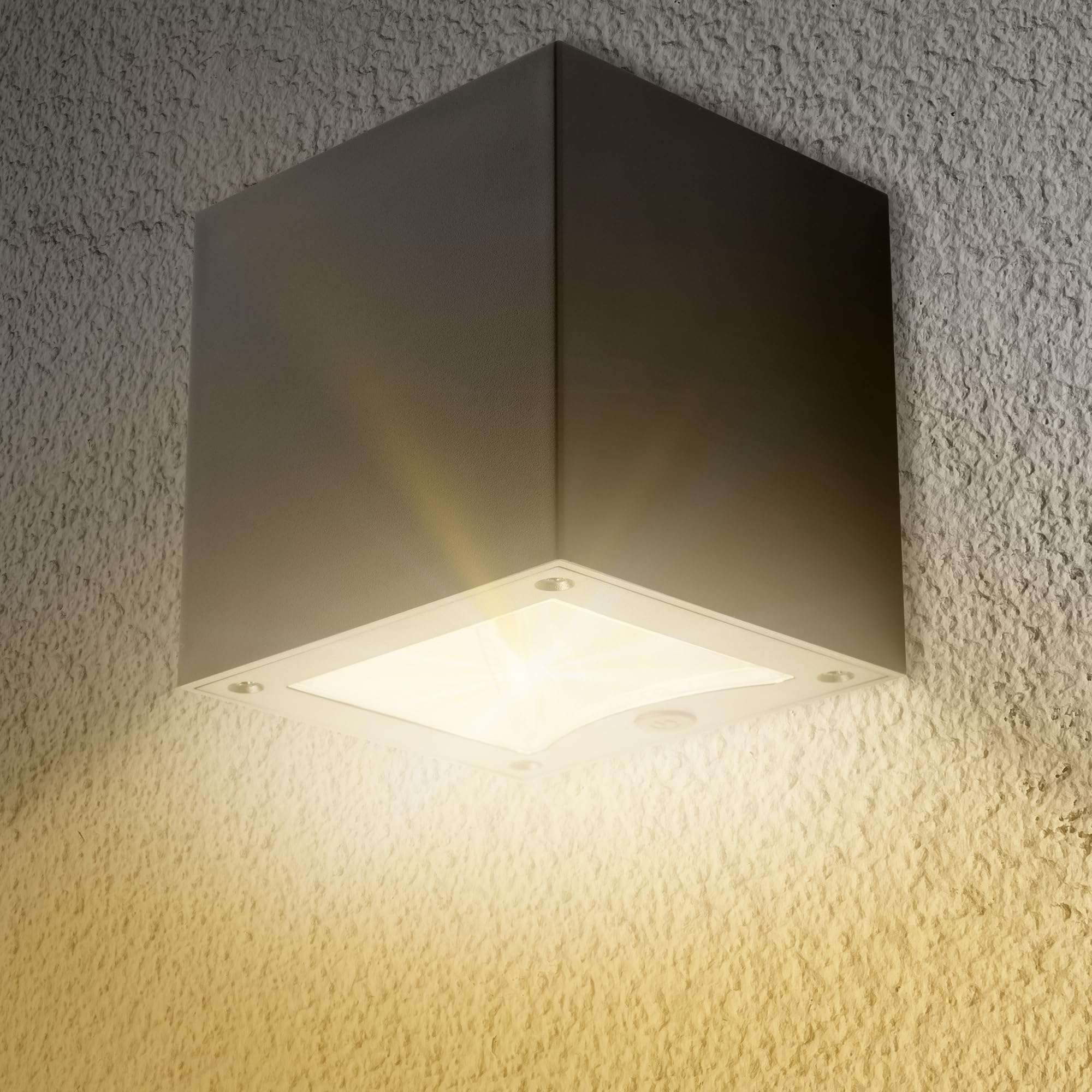 Proxinova Solar Wall Lights Outdoor, Outdoor Garden Wall, IP44 Waterproof and Weatherproof Fence Light, Wireless Solar Wall Lights Garden, Patio, Terrace, Frontdoor - Single Pack